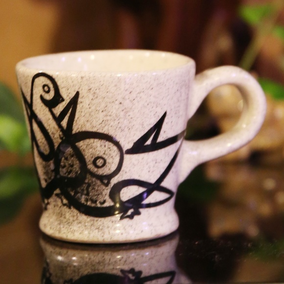 Century House Coffee Cup Mug Dated 1954 Black and White Graphic Bird Design - Picture 6 of 14